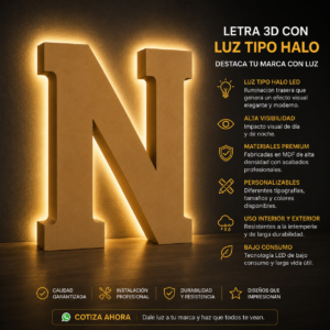 LETRAS 3D MDF NATURAL Calidad Médium ESTÁNDAR ⭐
