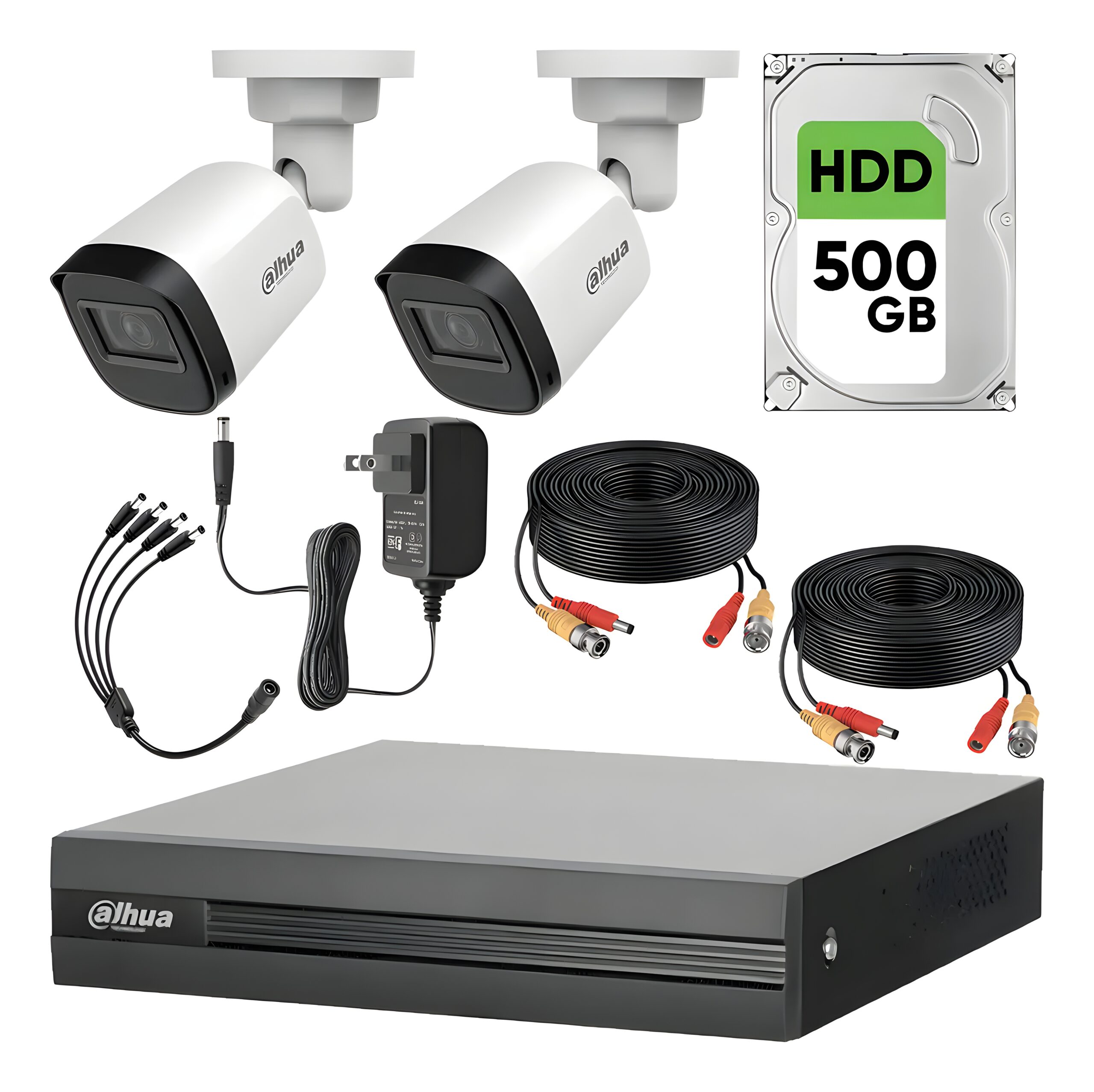 Kit 2 cámaras de seguridad con accesorios listo para instalar 2mp.