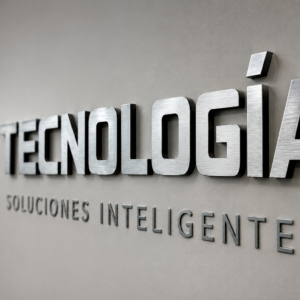 LETRAS 2D METALICO CEPILLADO FONDO BLANCO/NEGRO 9MM 30x30CM.) ¡PRECIO POR LETRA!